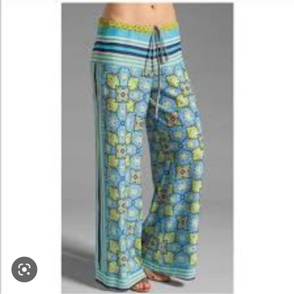 Clover Canyon Scarf Pattern Wide Leg Pants Size XS - Picture 1 of 11